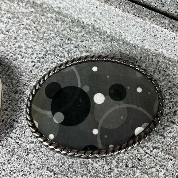 Handmade Vintage Hand Painted Belt Buckles Bundle Silver - Picture 3 of 5